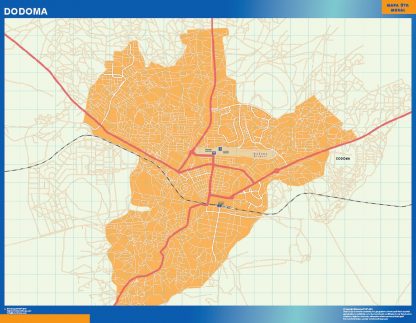 Dodoma wall map