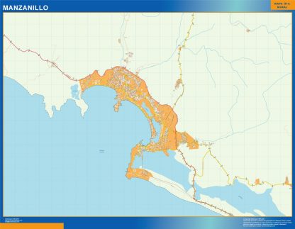 Manzanillo map Mexico