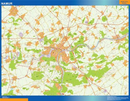 Namur map in Belgium