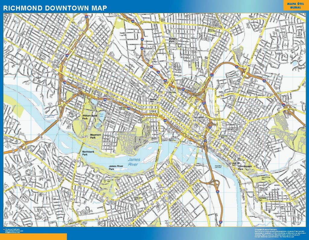 Richmond Downtown Mappa Mappe Mondo Netmaps   Richmond Downtown Map 1024x795 